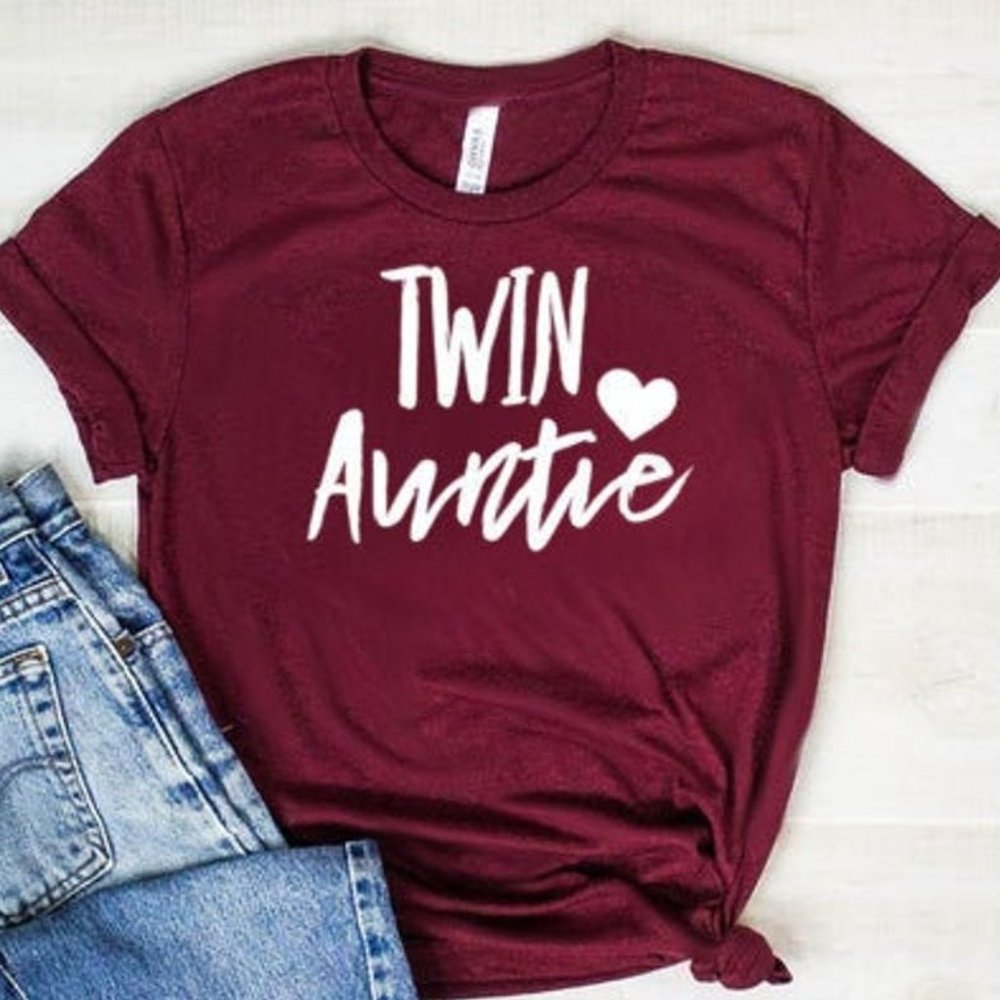 Twin Auntie - Maroon T-shirt, Graphic Tee